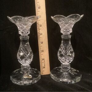 Elegant Leaded Crystal Candle Holders
